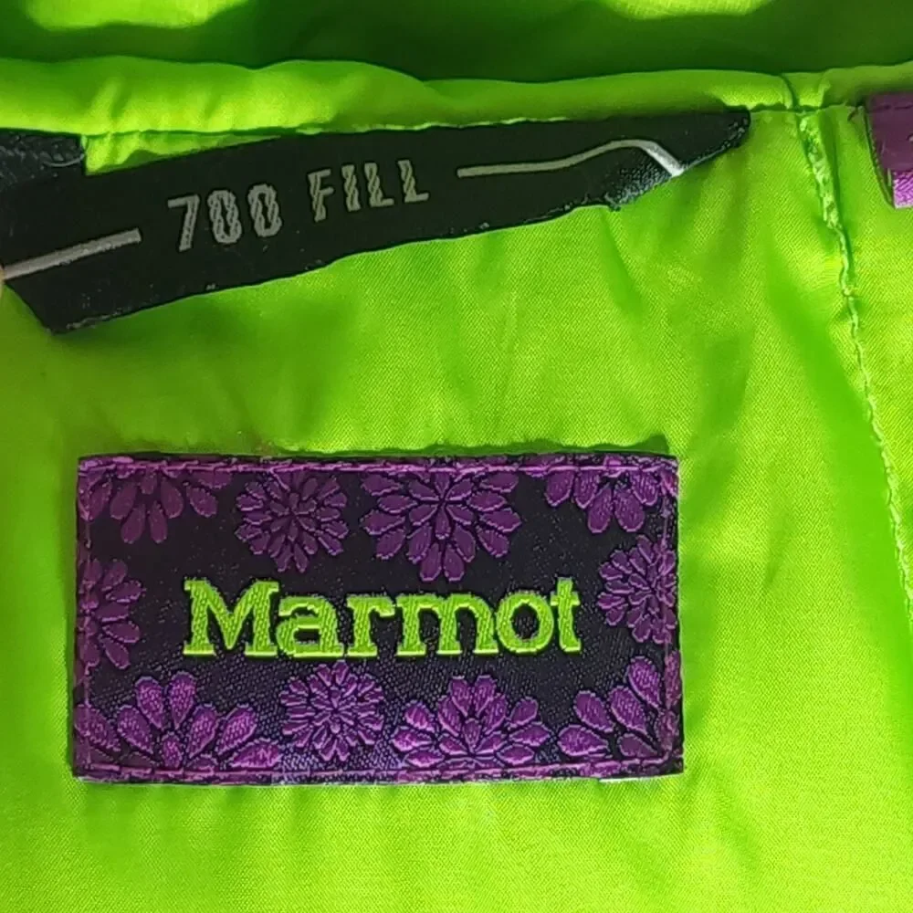MARMOT Girls Ama Dablam XL Green 700 fill Down FullZip Hooded Puffer Jacket